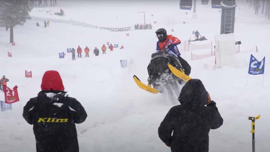 Watch a Snowmobile Racer Crash Into a Crowd at a Wyoming Hillclimb