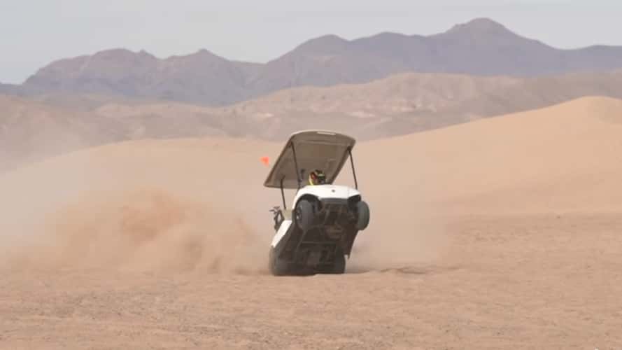 Watch an Insane 80 HP Stark-Powered Golf Cart Take Flight in the Dunes